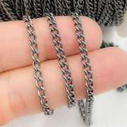 Y1OX. Oxidized Sterling Silver Curb Chain
